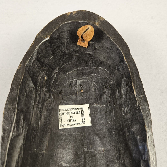 Vintage African Wooden Mask Handcrafted in Ghana 14" Wall Hanging Tribal Painted - Picture 6 of 12